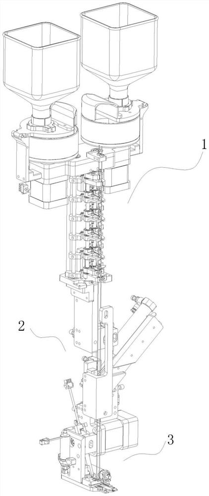 Double-color bead embroidery device on embroidery machine