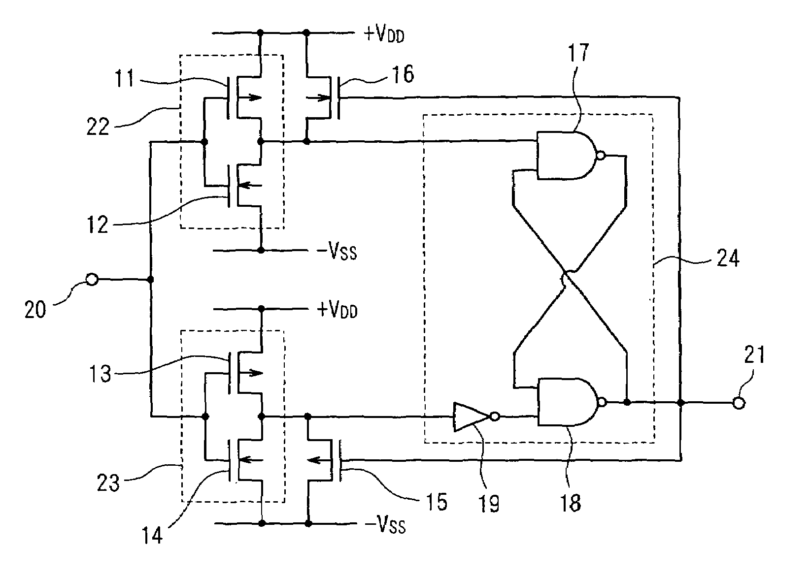 High hysteresis width input circuit