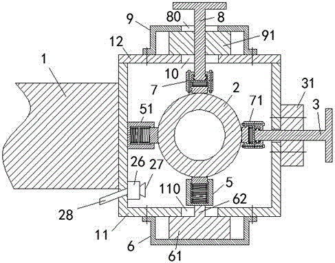 Dedusting pipeline support device