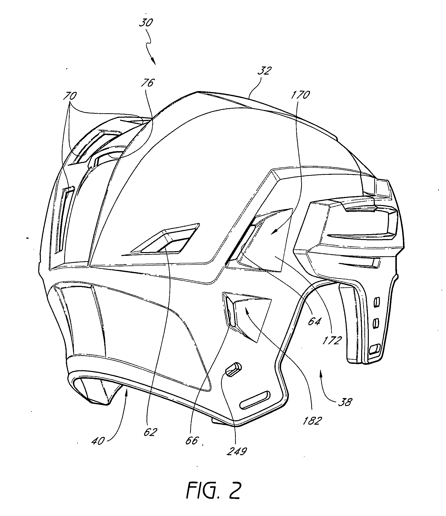 Helmet for a hockey or lacrosse player