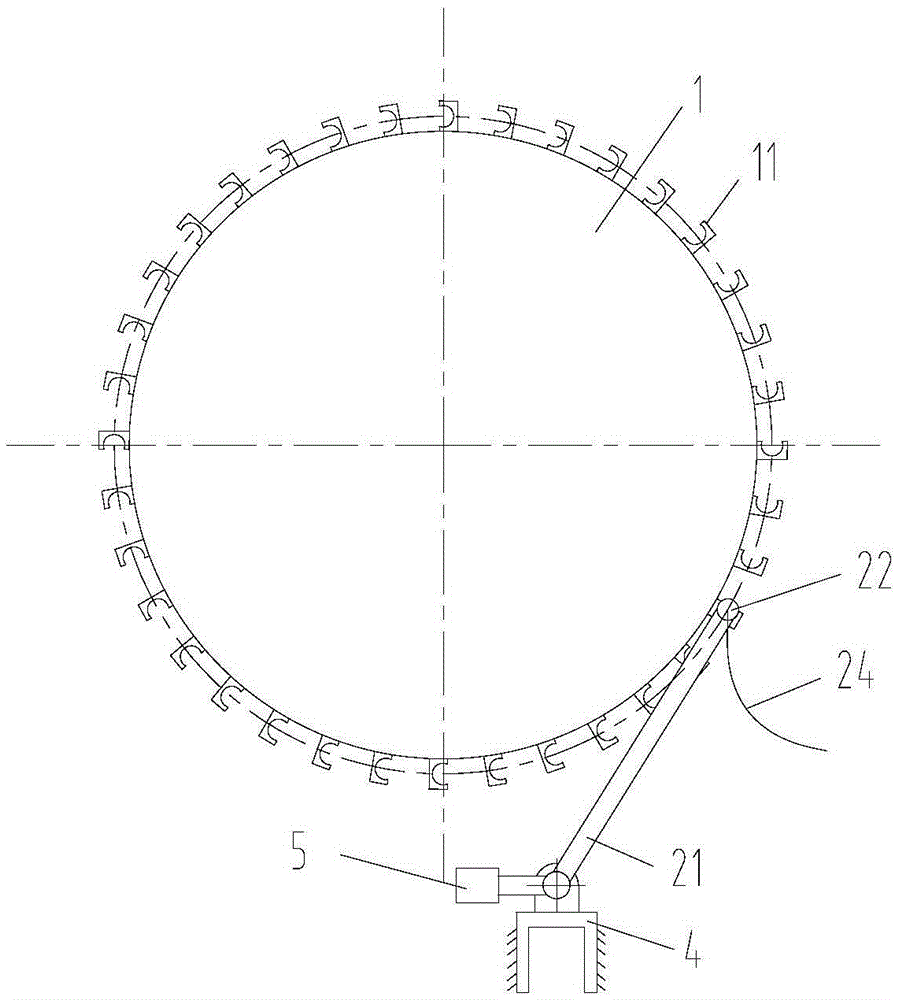 Wind turbine generator set impeller turning device and turning method