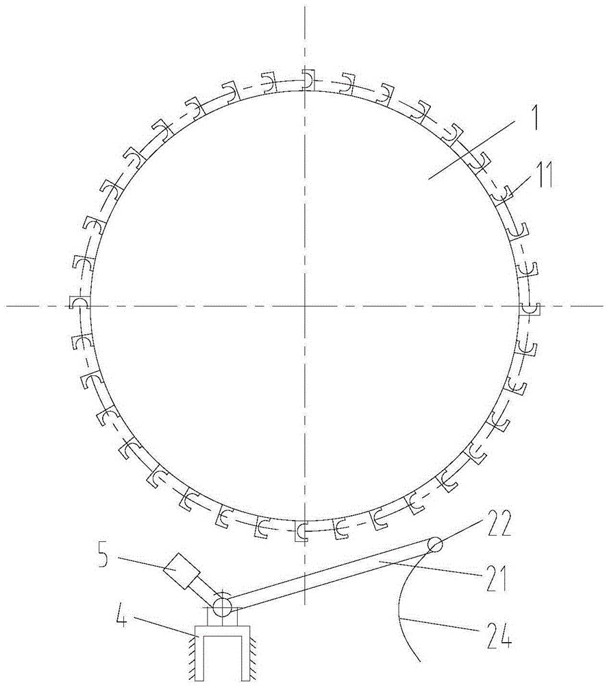 Wind turbine generator set impeller turning device and turning method