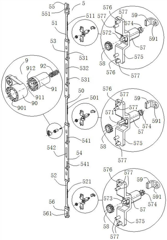 Gear-rack integrated type door lock and radar electronic equipment cabinet with same