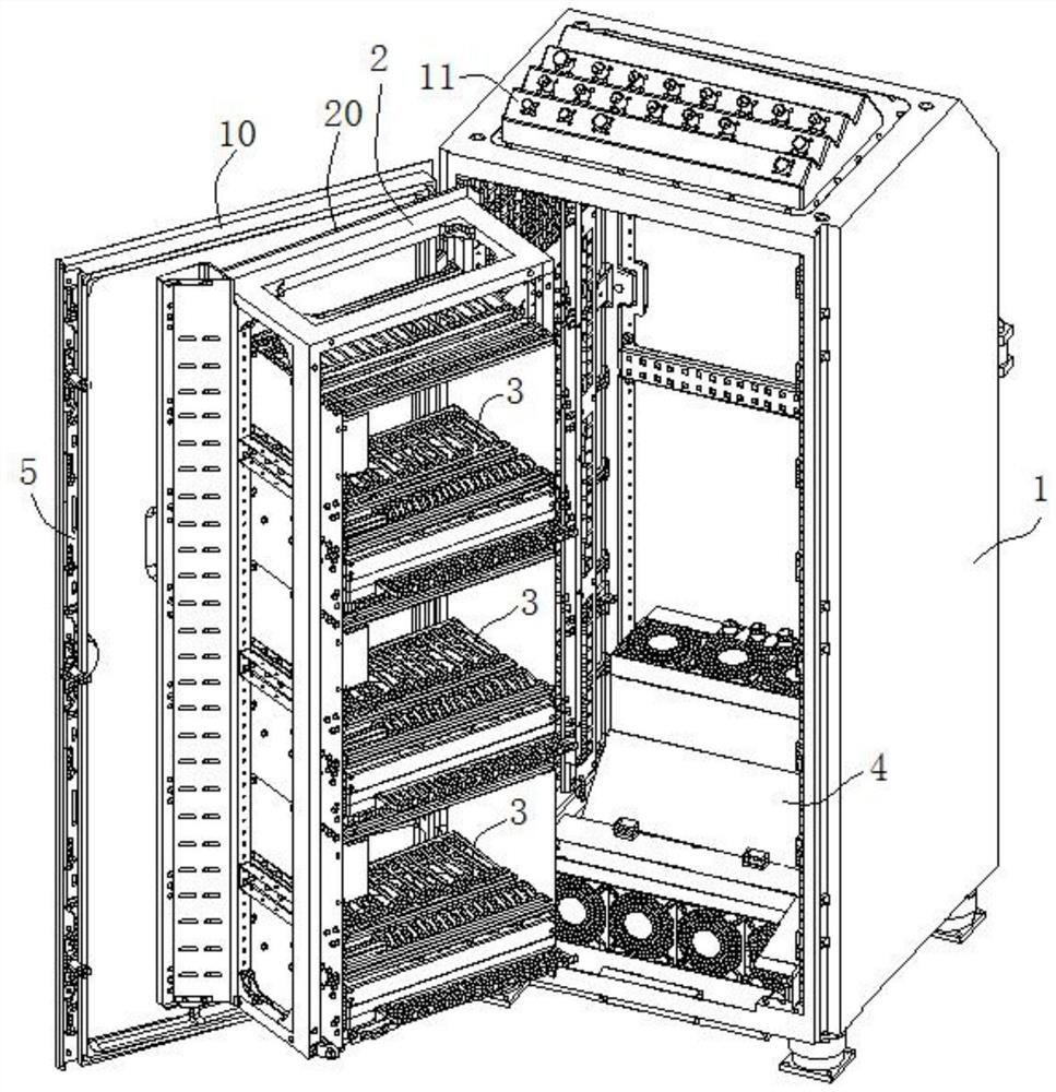 Gear-rack integrated type door lock and radar electronic equipment cabinet with same