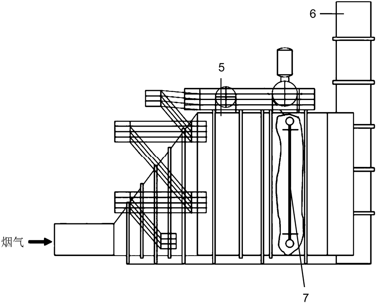 Horizontal afterheat boiler capable of improving heat exchange efficiency