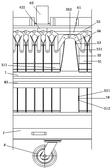 Van-type filter press for preventing mud cake from sticking to filter cloth and method for separating from mud cake