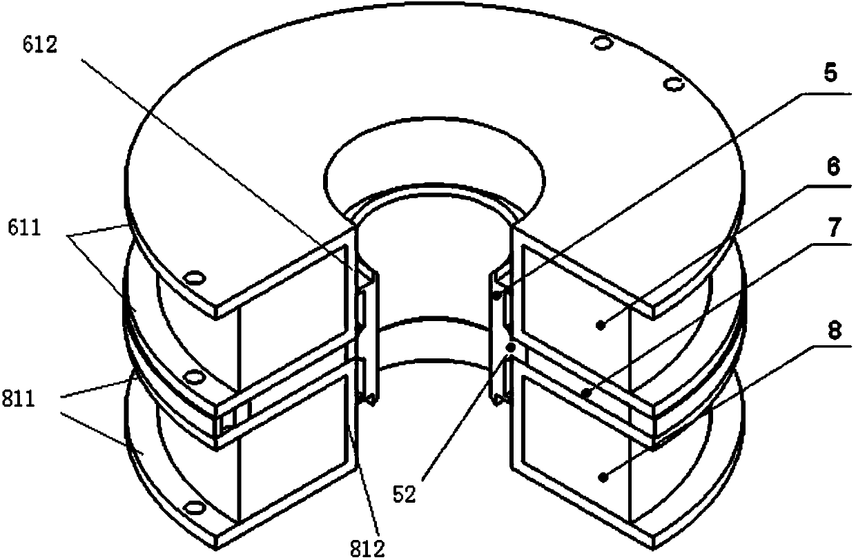 Contactor polarized magnetic circuit structure