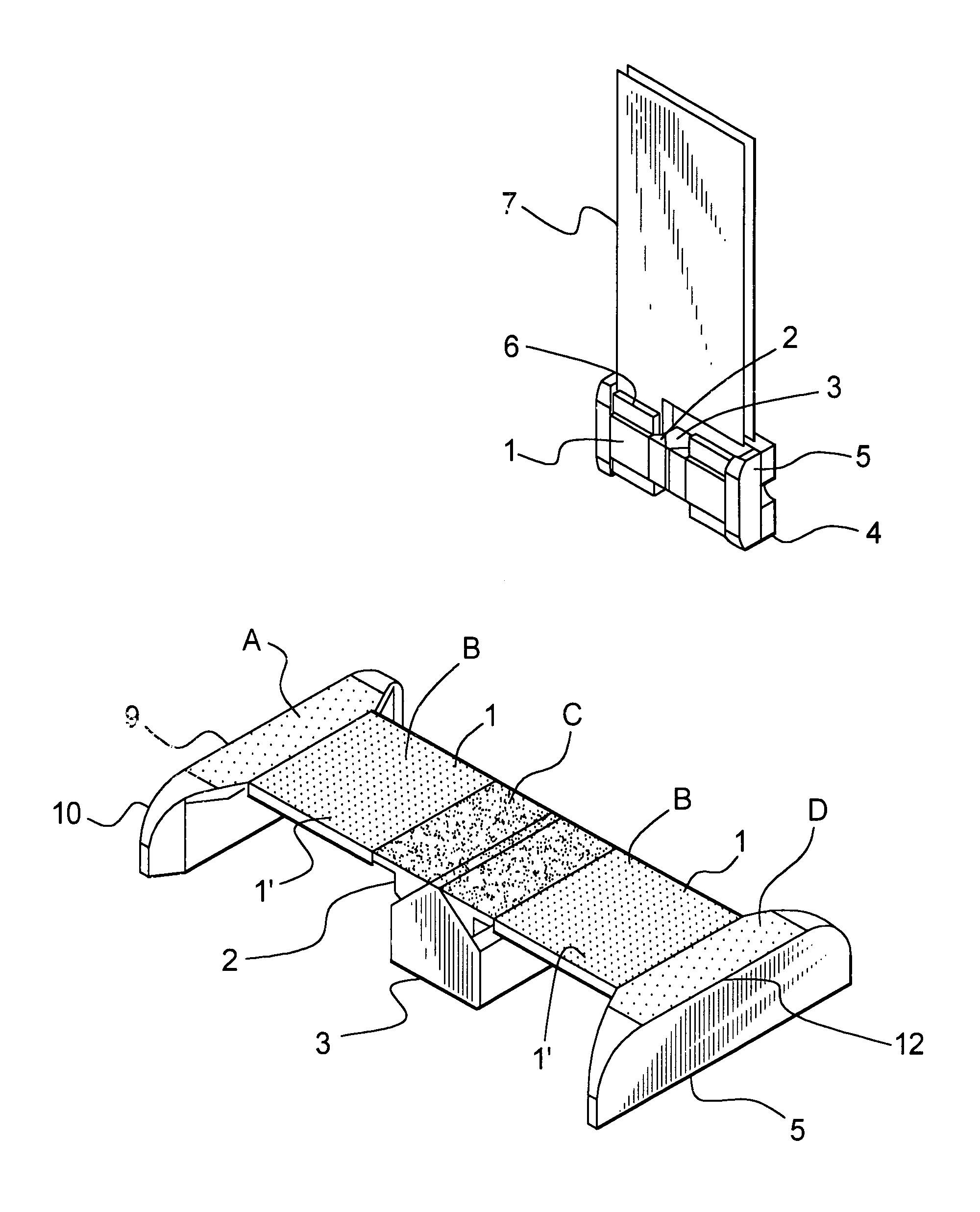 Write/read head assembly with wear parts