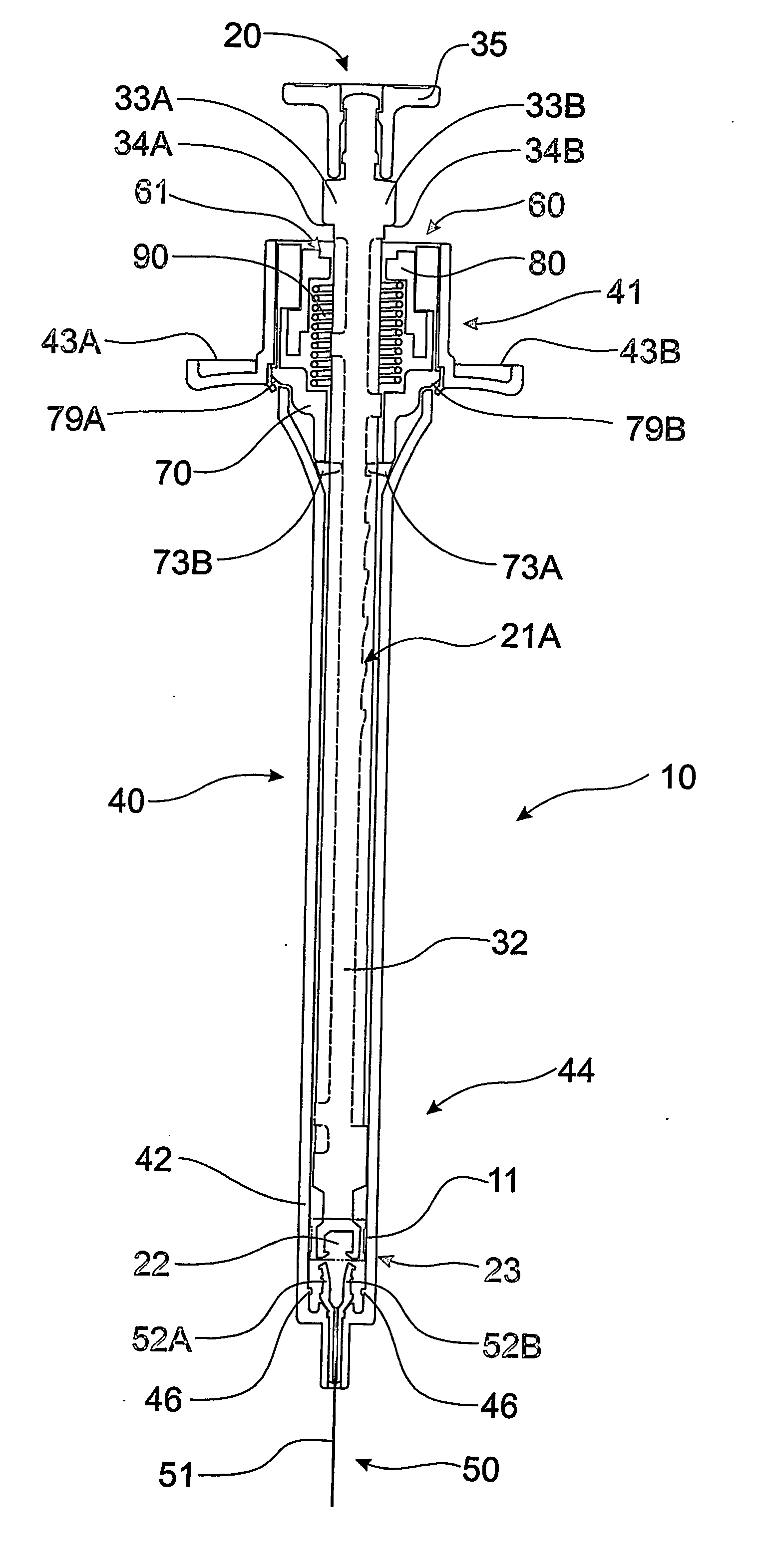 Syringe spring retainer