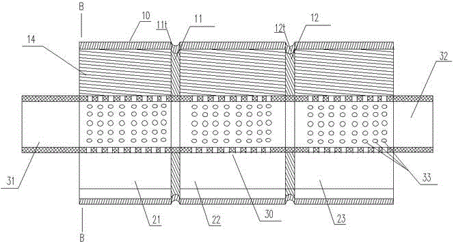 Straight-through type three-cavity silencer