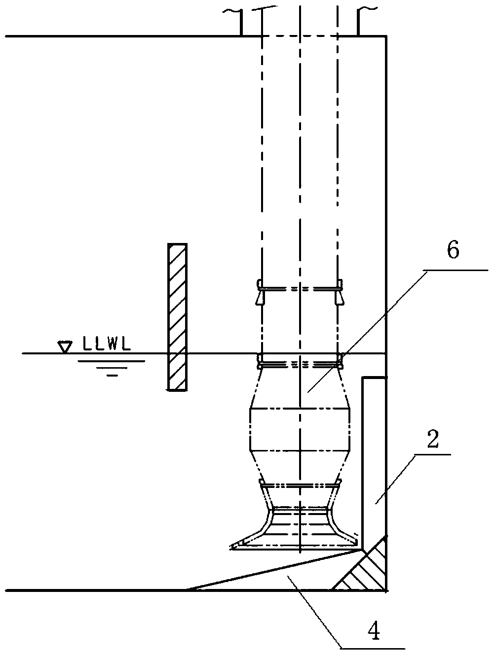 An anti-vortex device for a pump station