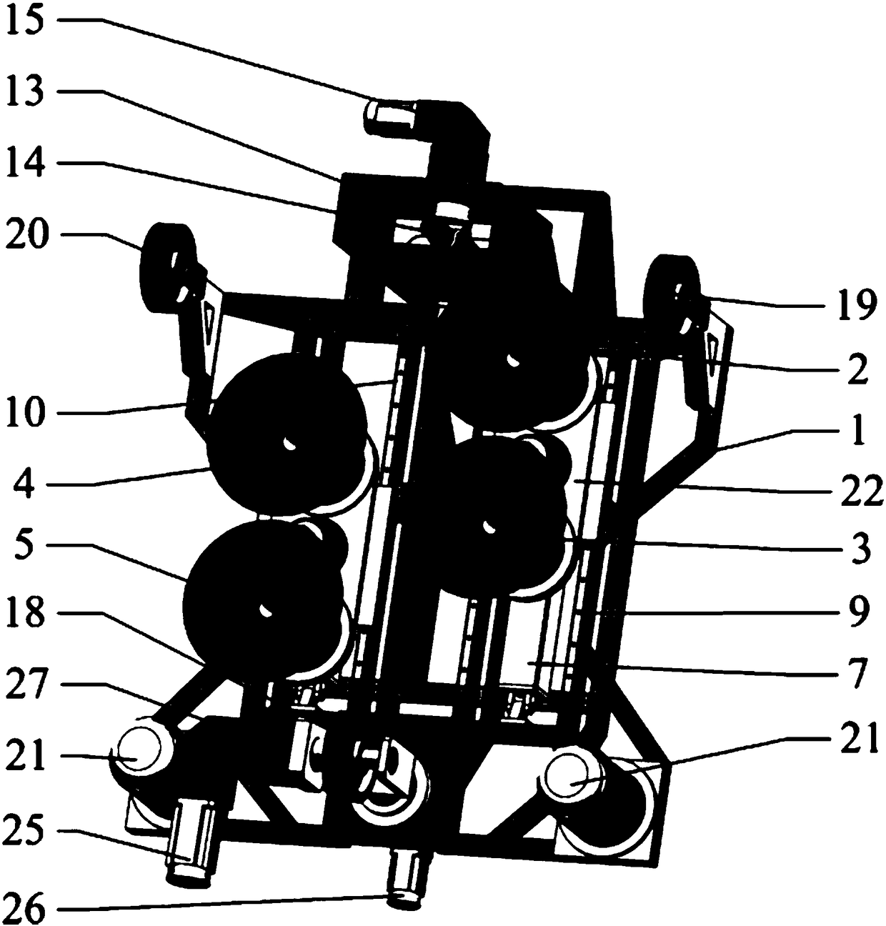 Wall-climbing type shot blasting robot