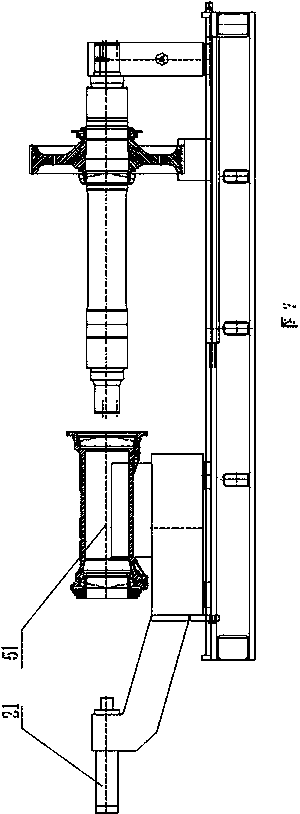 Shaft hugging box withdrawing machine