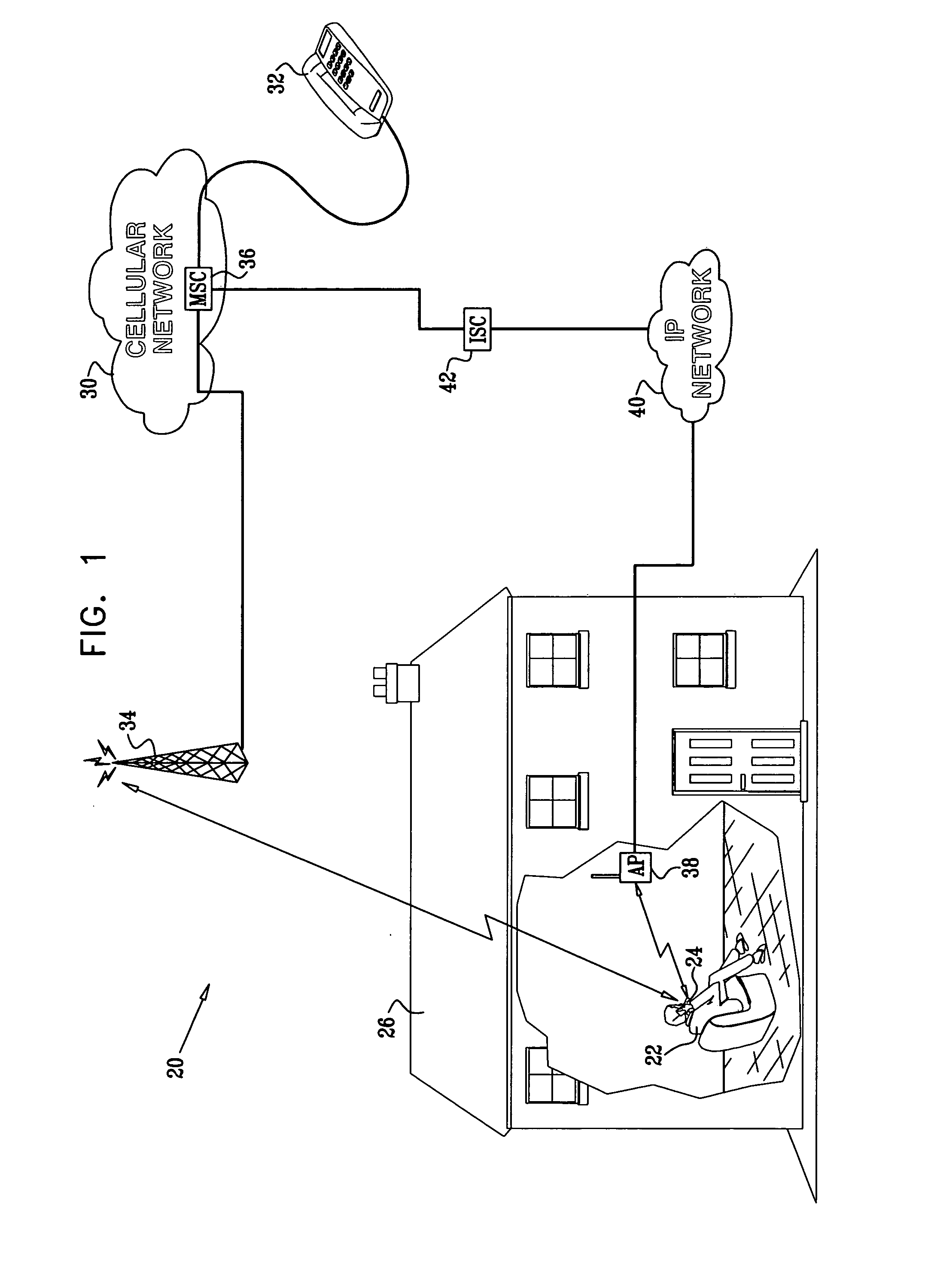 Cellular network service over WLAN