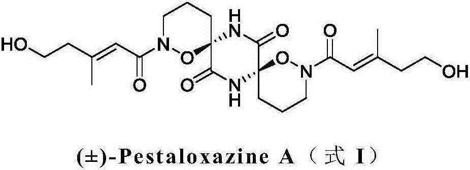 Method for synthesizing natural product (+/-)-Pestaloxazine A from ornithine