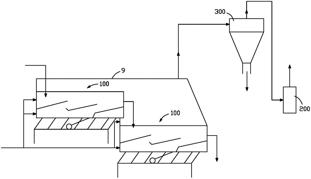 Vibration tank fall type bagasse smoke drying device