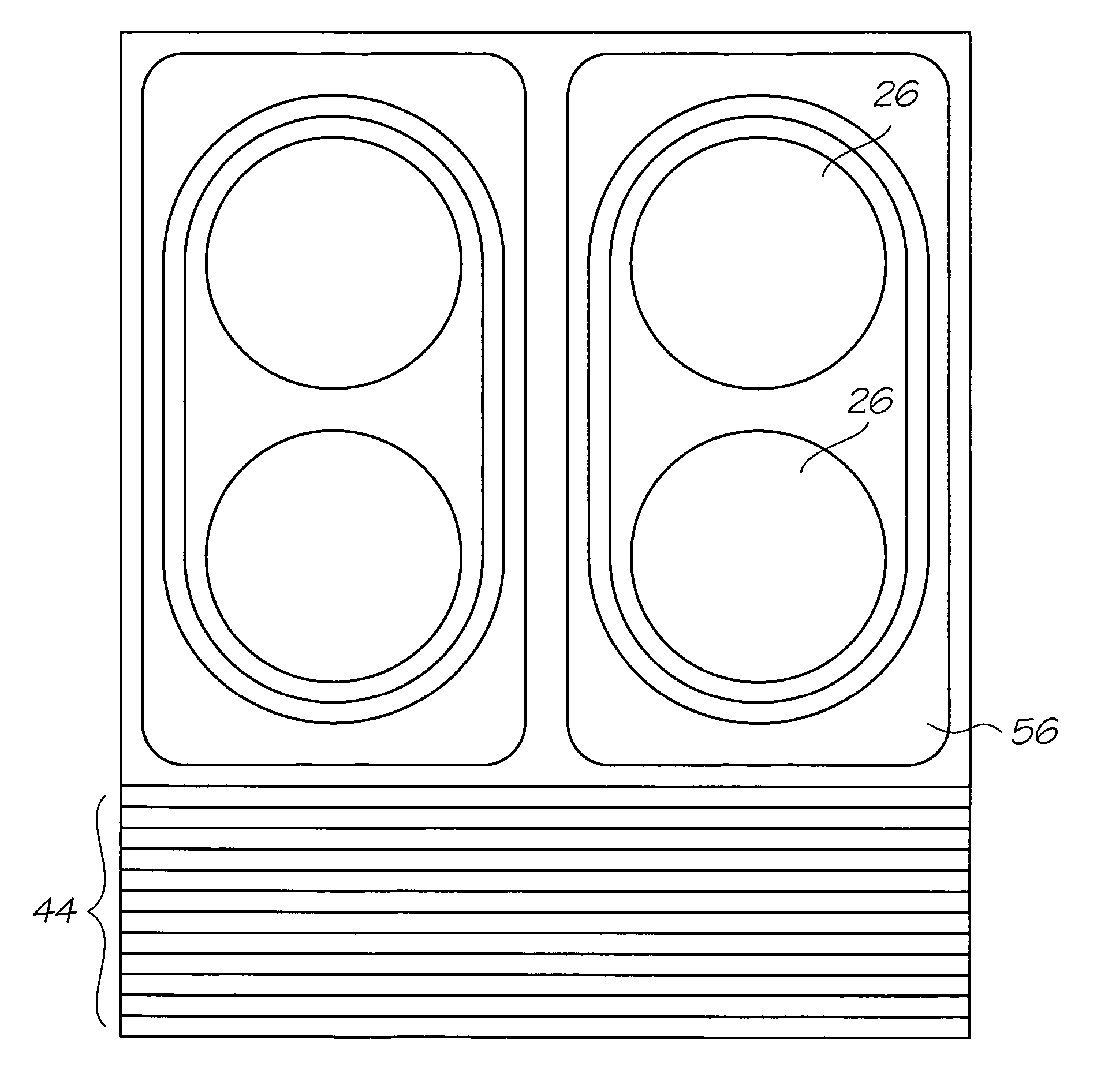 Intercolour surface barriers in multi colour inkjet printhead