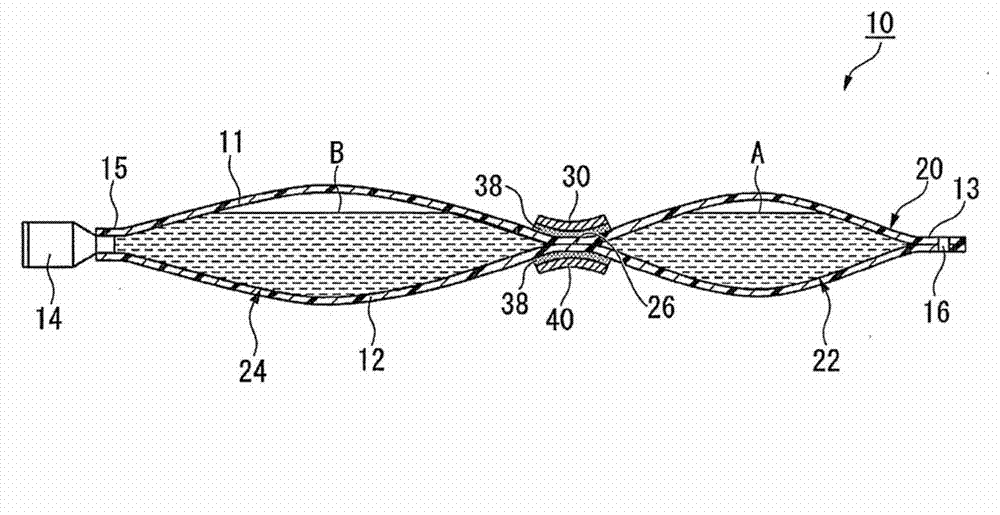 Multi-chambered container for medical use, drug mixture identification method using same and drug-filled multi-chambered container for medical use