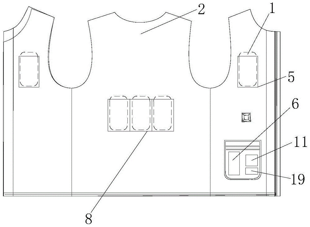 Clothes with heating temperature-adjusting function