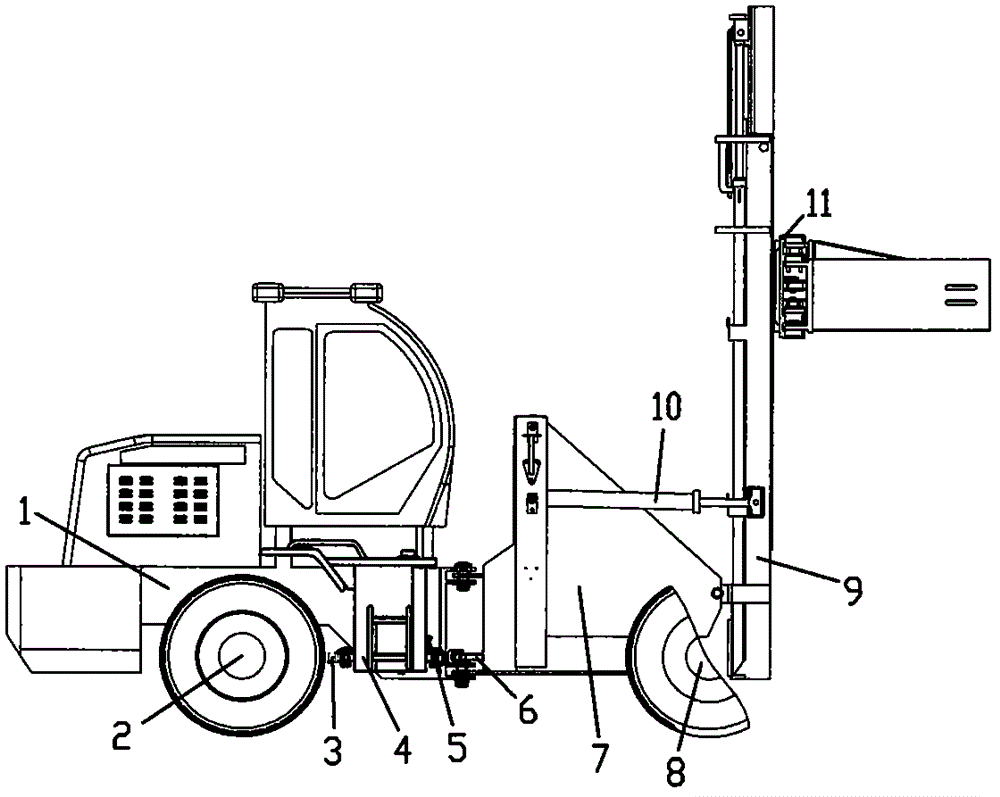 High-lift four-wheel drive agricultural grass grabber