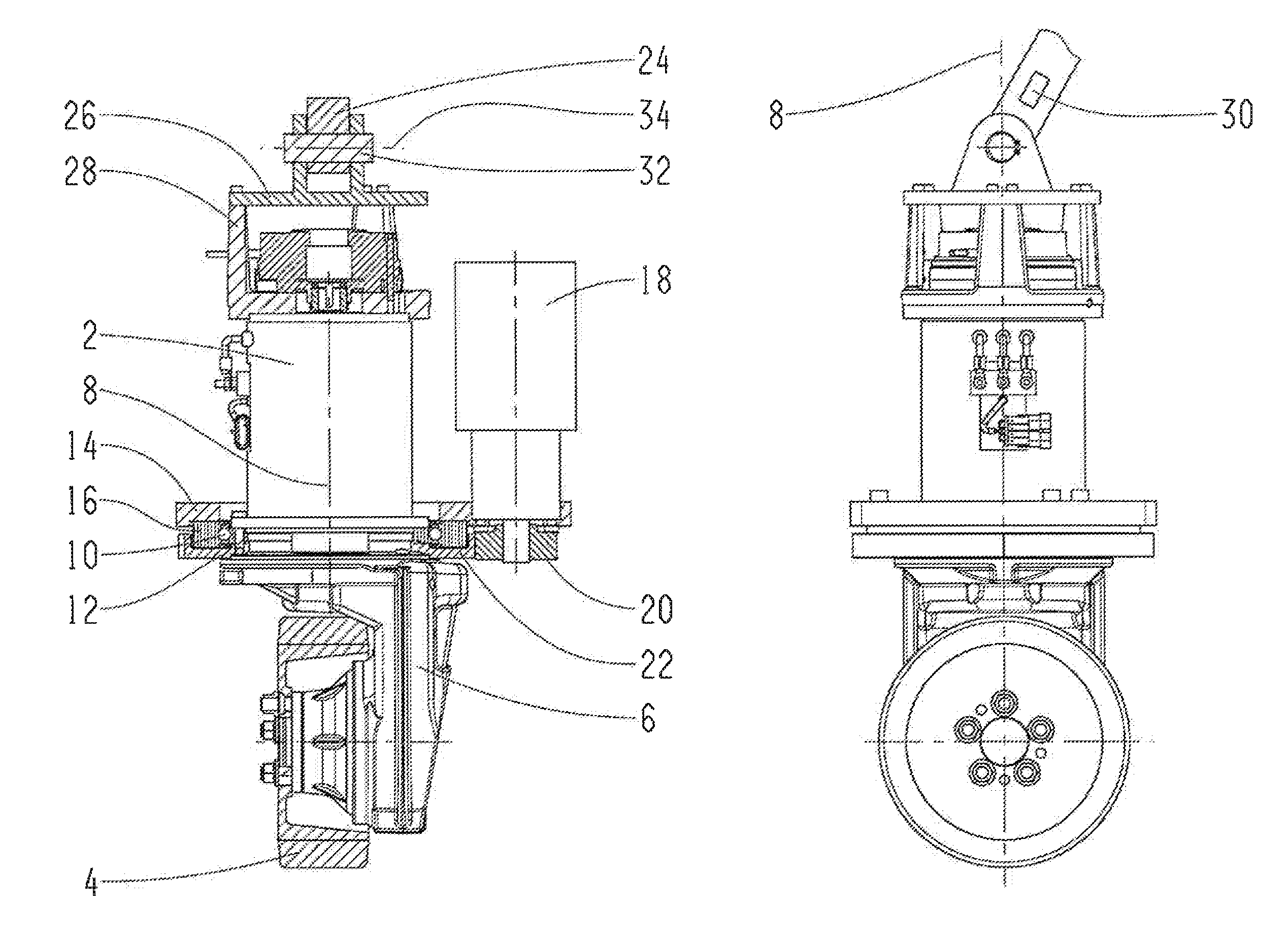 Drive for an Industrial Truck with Steering Support