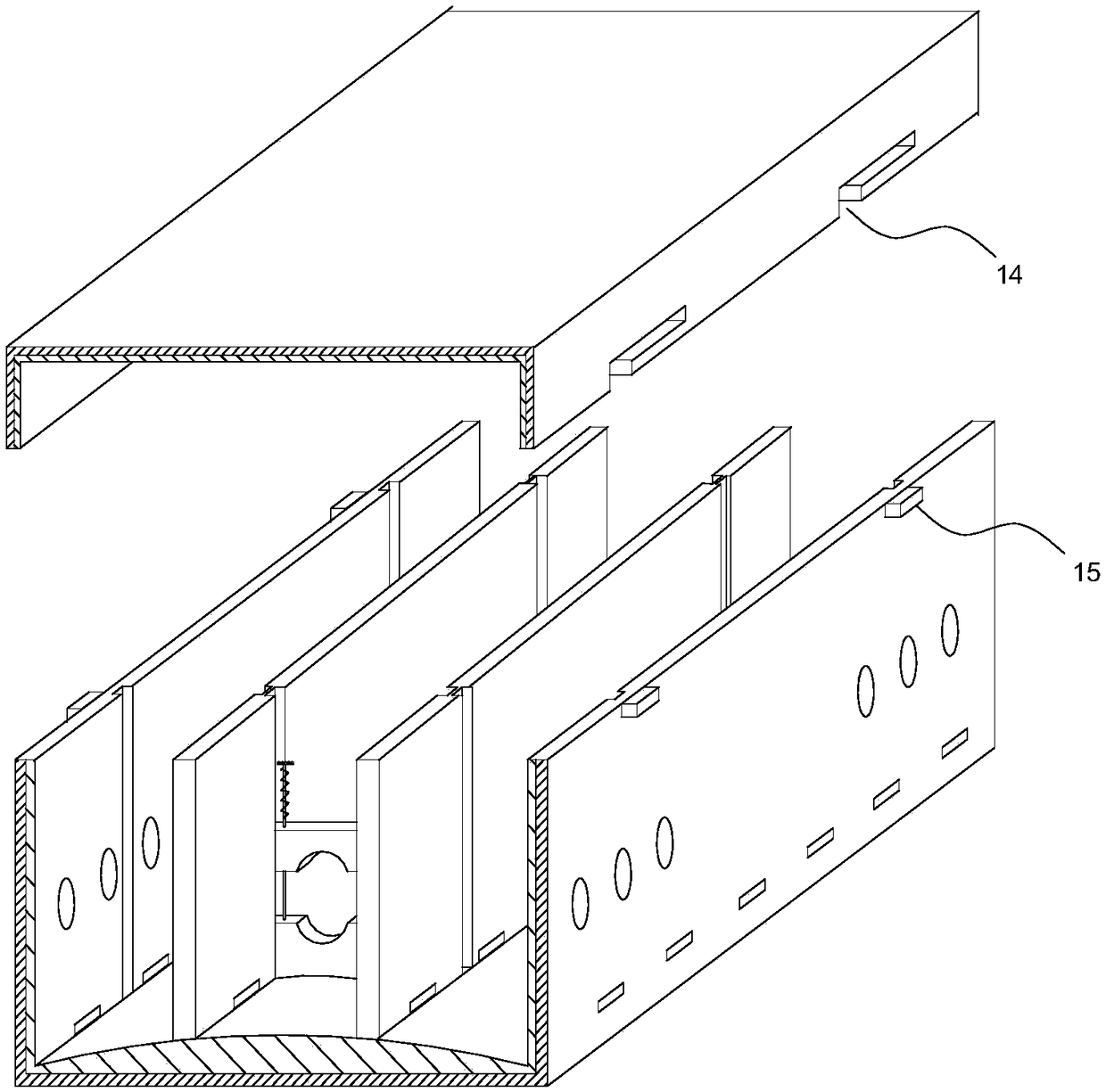 Crane span structure with multiple slots