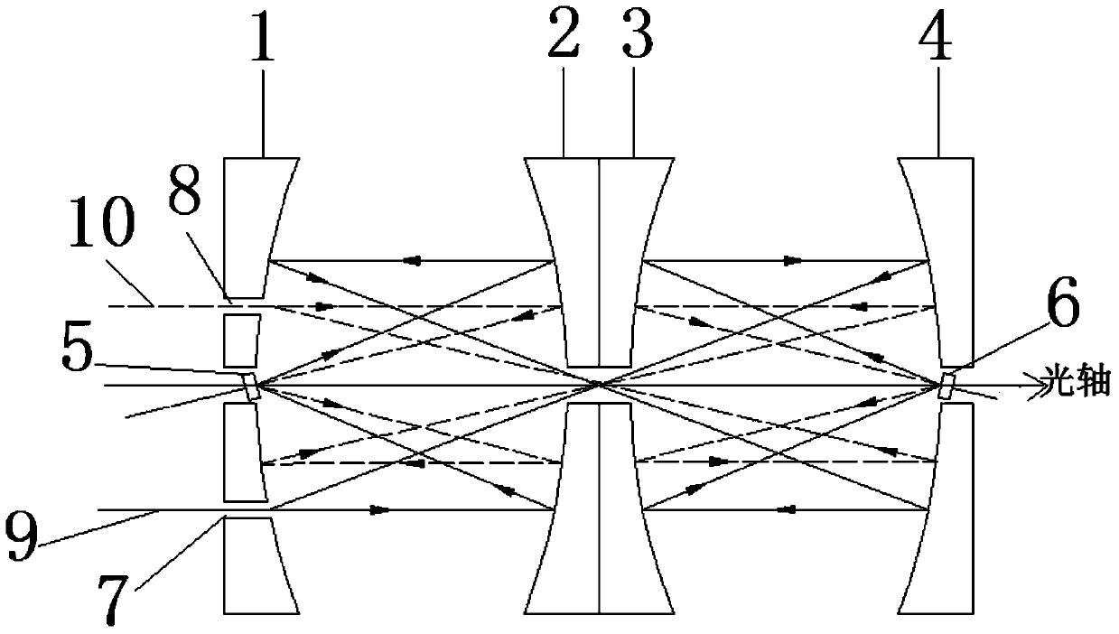 Laser multi-pass amplifier based on tandem connection of two discs