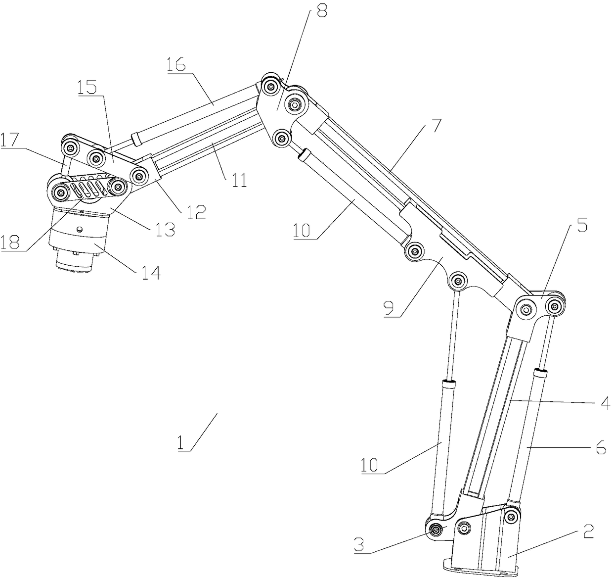 Cutting machine high-pressure water gun control mechanical arm