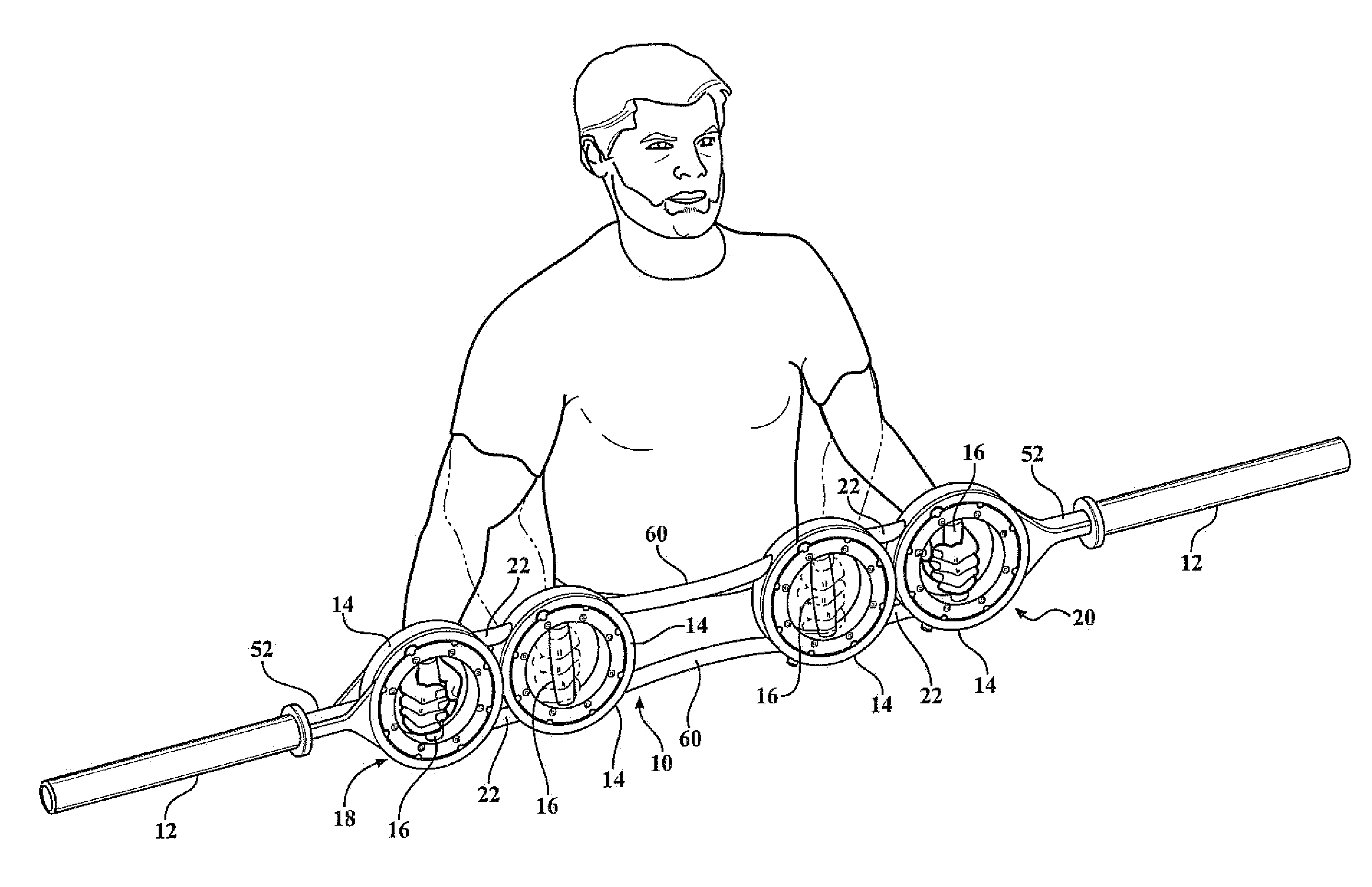 Dual grip barbell