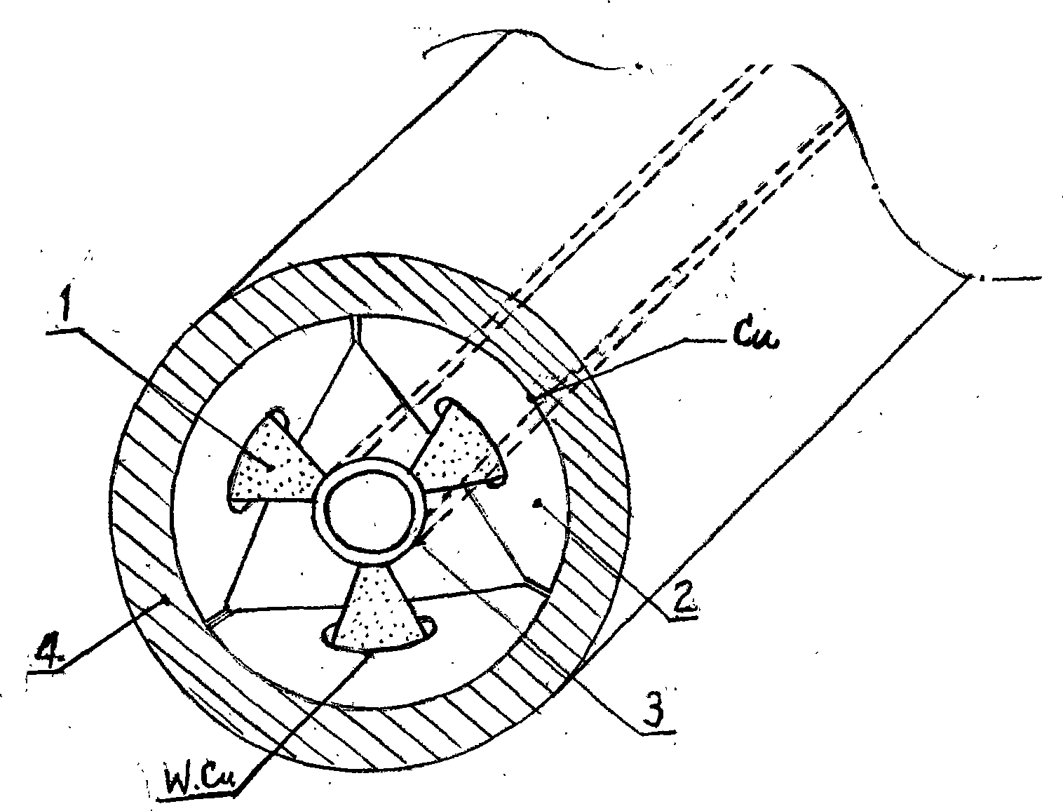 Effective radiator structure of millimeter wave traveling wave tube slow-wave system with wide frequency band and realizing method thereof