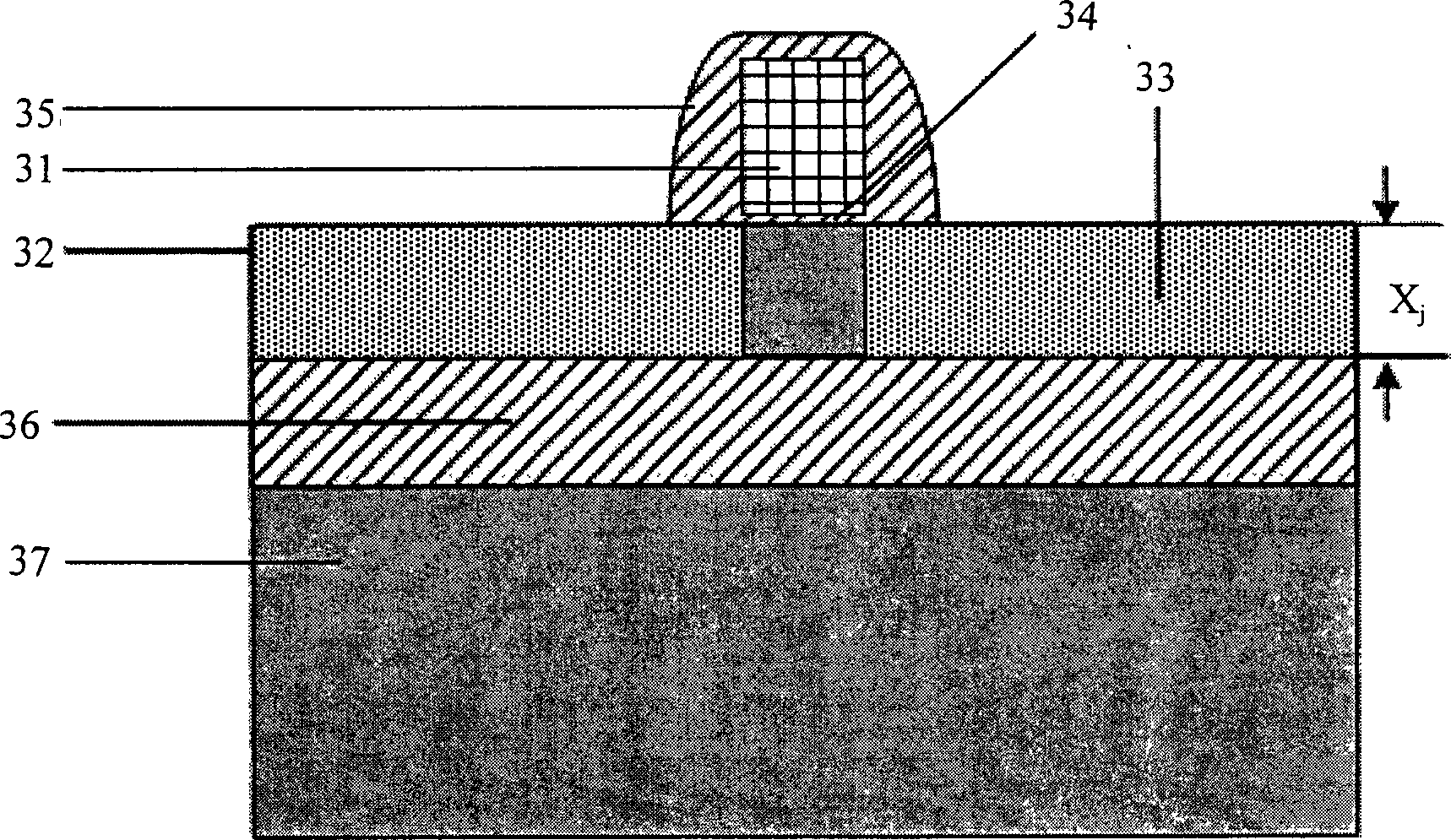 Field effect transistor adapted for extra-dup submicrometer field and preparation process thereof