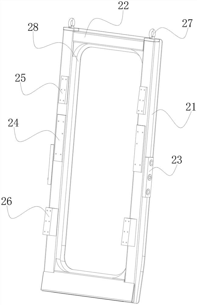 Drum-shaped side inlet folding door inspection tool