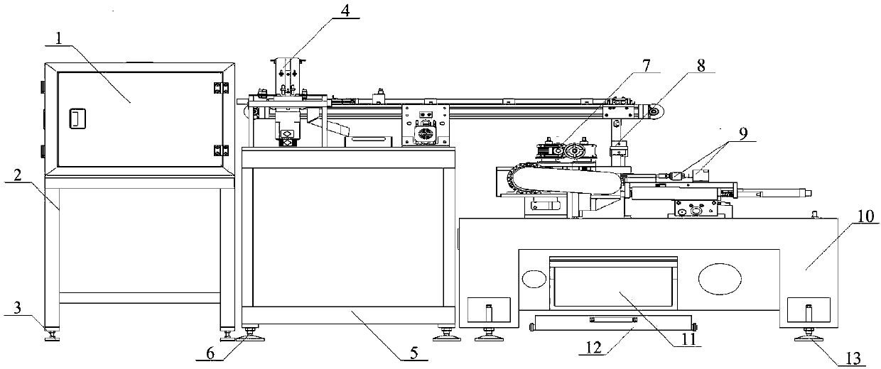 Numerically-controlled groove cutting machine capable of automatically delivering materials and carrying out detection