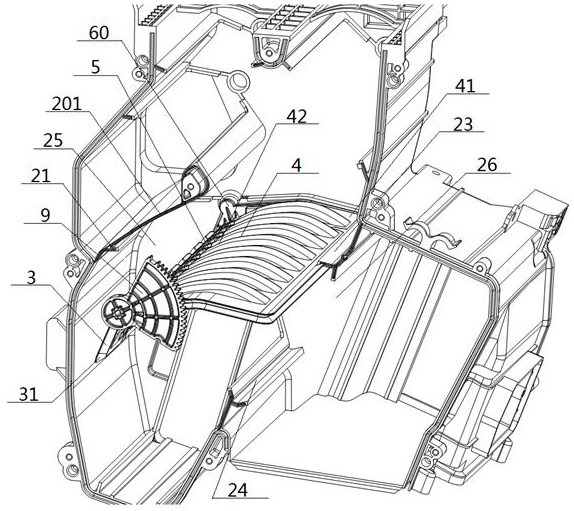 An eccentric damper system for an automobile air conditioner