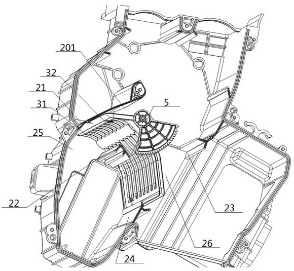 An eccentric damper system for an automobile air conditioner