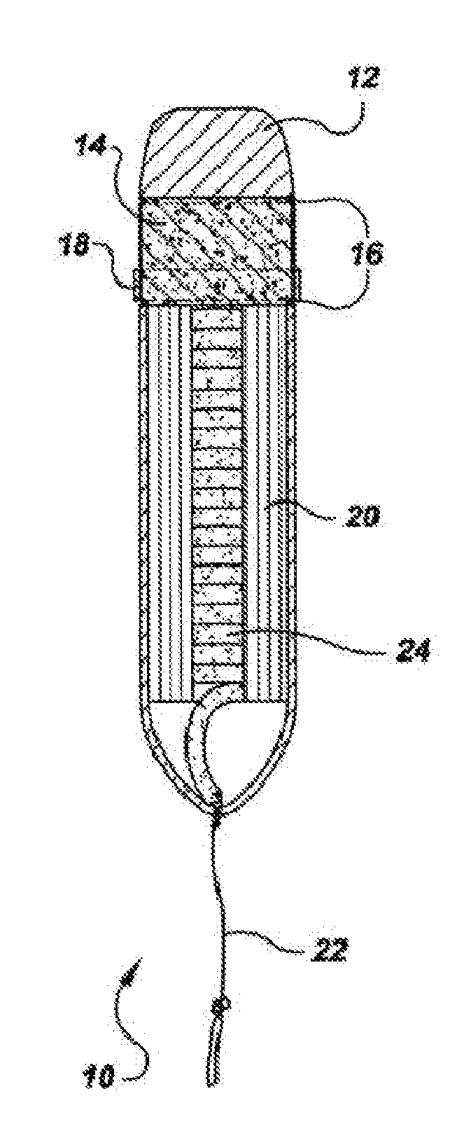 Wound penetrating hemostatic device impregnated with coagulant, antibiotic and/or anesthetic