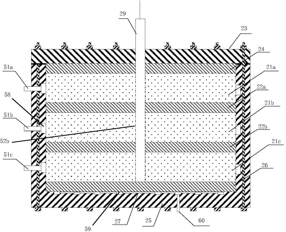 Experimental device and method for measuring combined layer permeability of multilayer combined gas recovery well