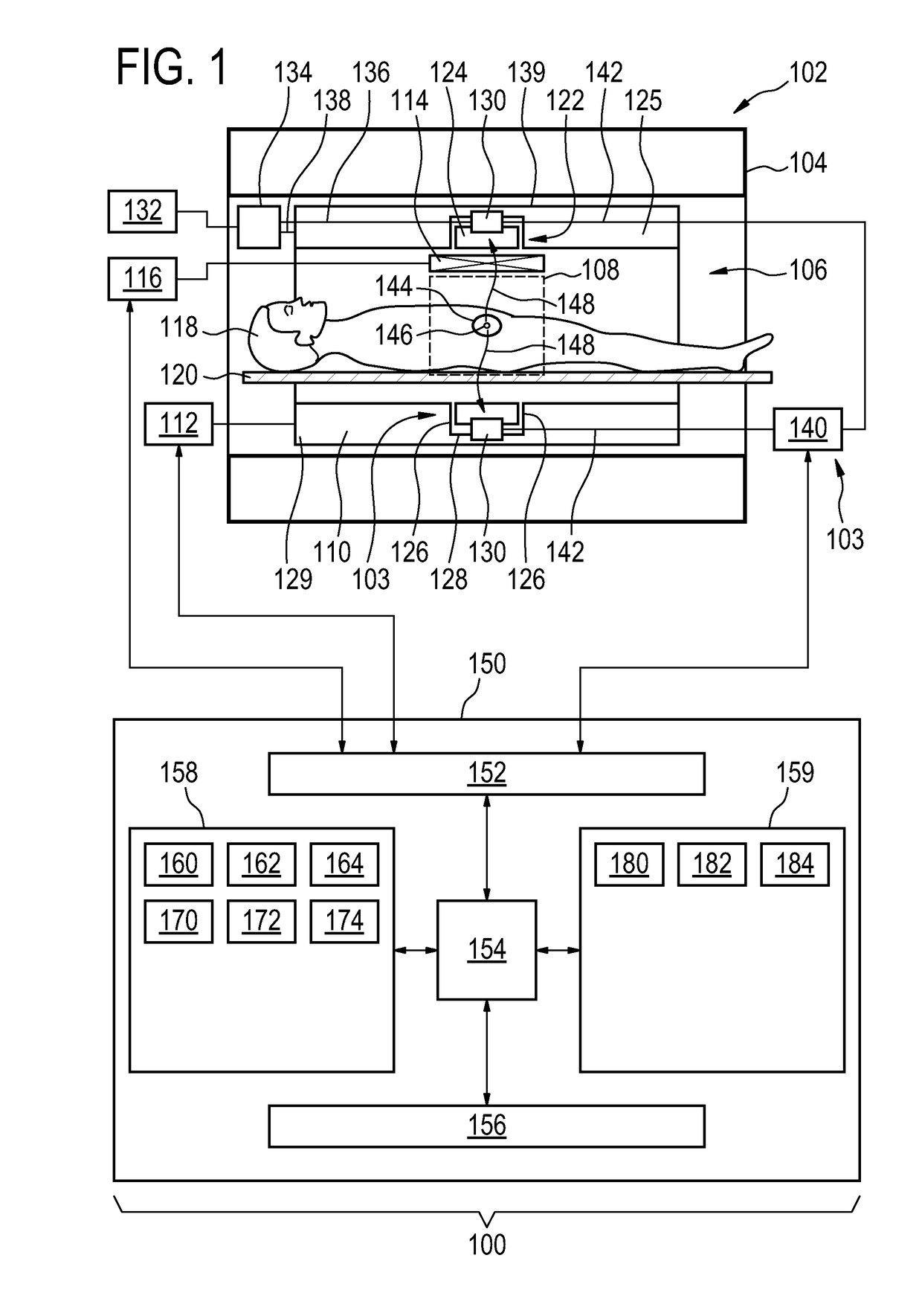 Magnetic resonance imaging system with integrated photon detector ring