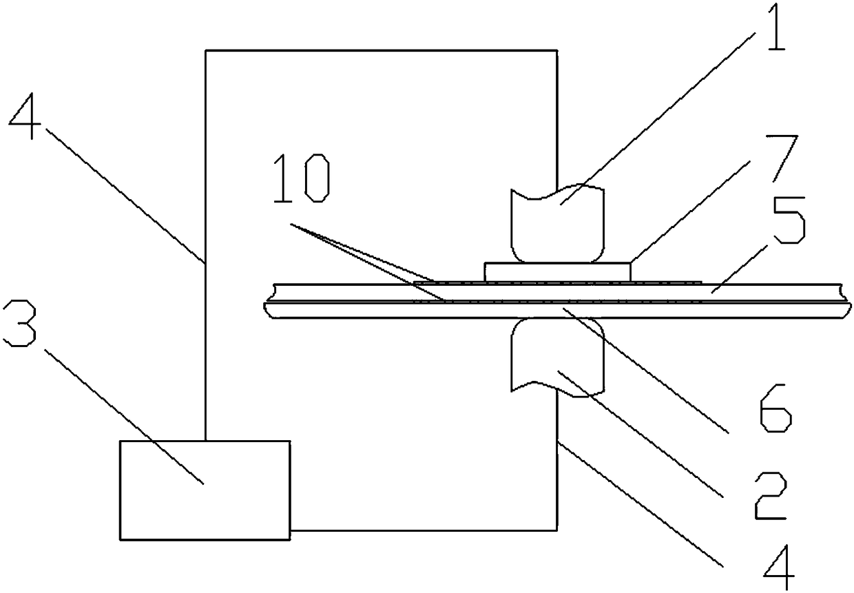 Dissimilar material connection device based on structural glue and auxiliary sample