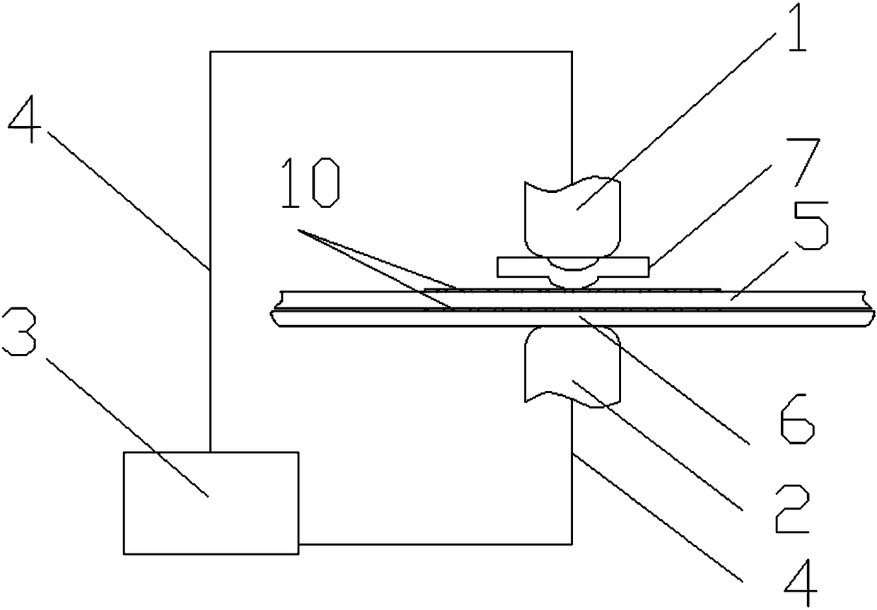 Dissimilar material connection device based on structural glue and auxiliary sample