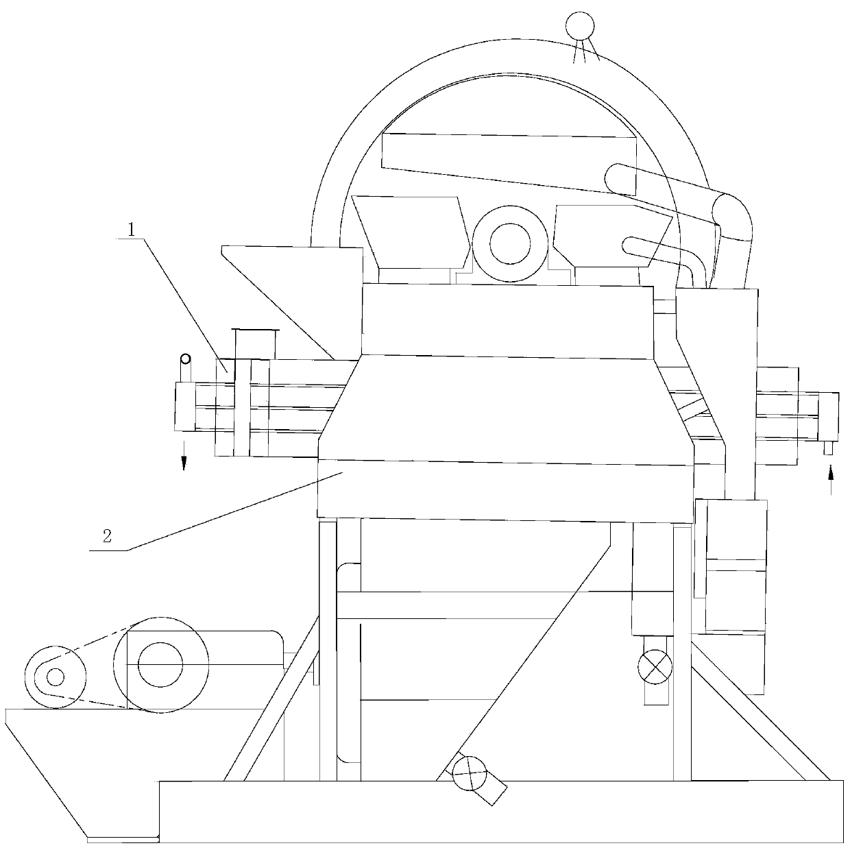 Vertical revolving ring induction type wet-process high-intensity magnetic separator coil