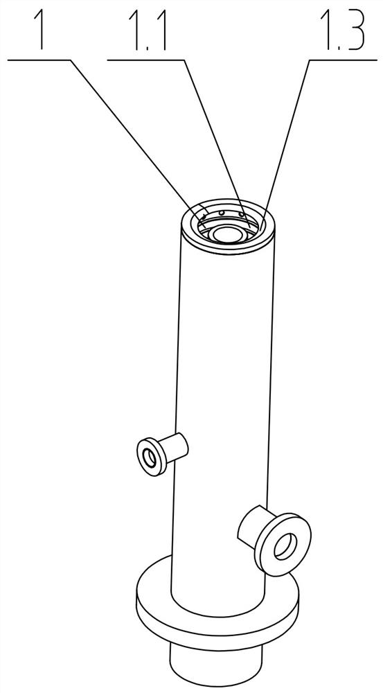 Glue spraying head used for accurately gluing iron cores of driving motors of new energy automobiles