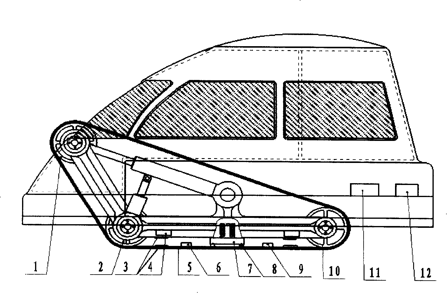 Magnetic suspension track-mounted linear electric motor electric power driving vehicle