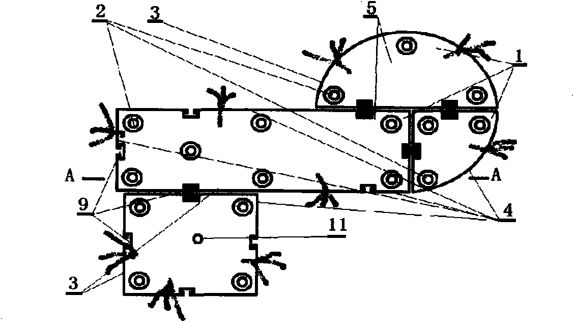 Construction method of combined greening body