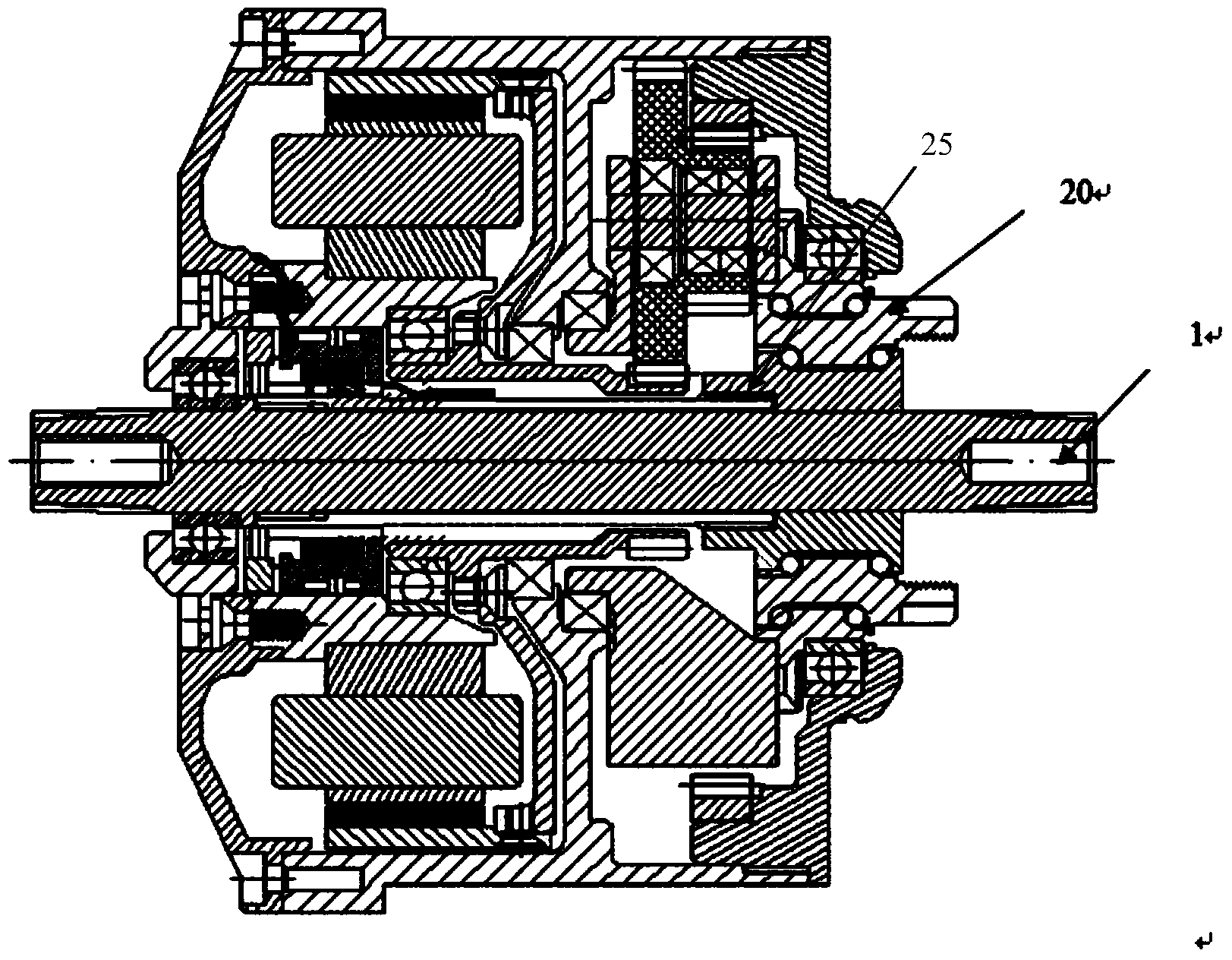 Middle axle moment sensing system of electric bicycle with built-in motor