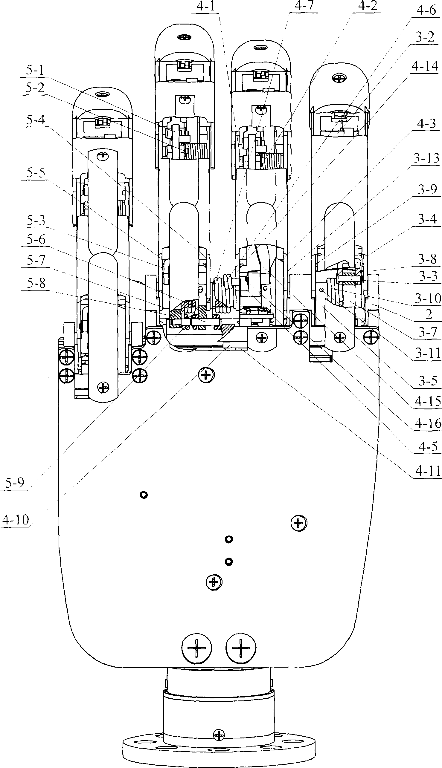 Linkage mechanism of drive-free self-adapting artificial hand