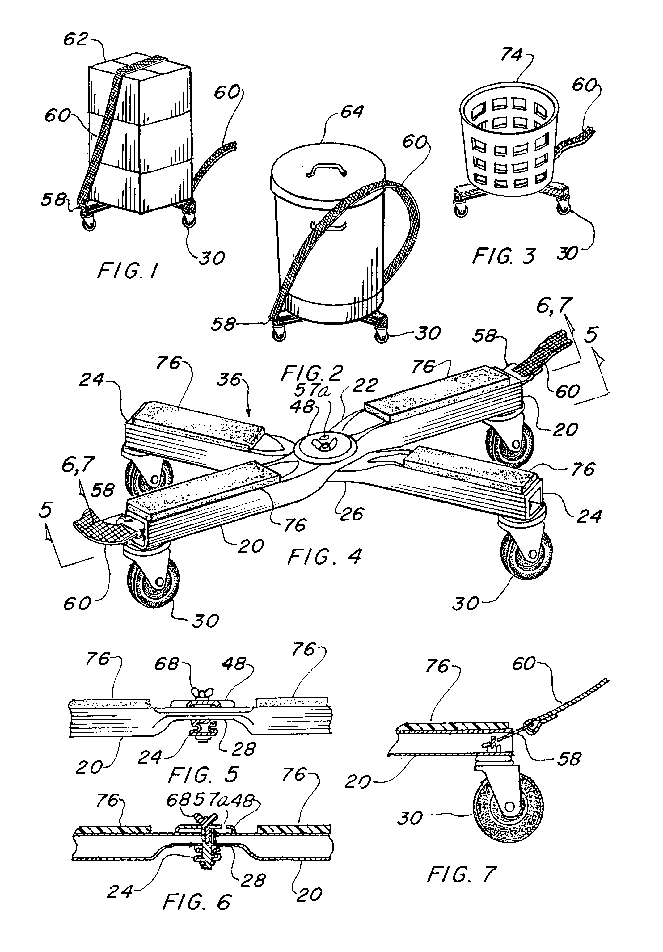 Collapsible cross-arm dolly