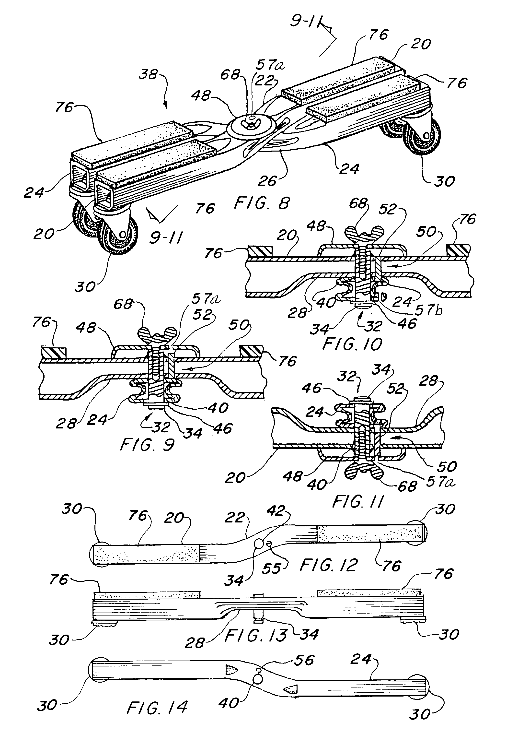 Collapsible cross-arm dolly