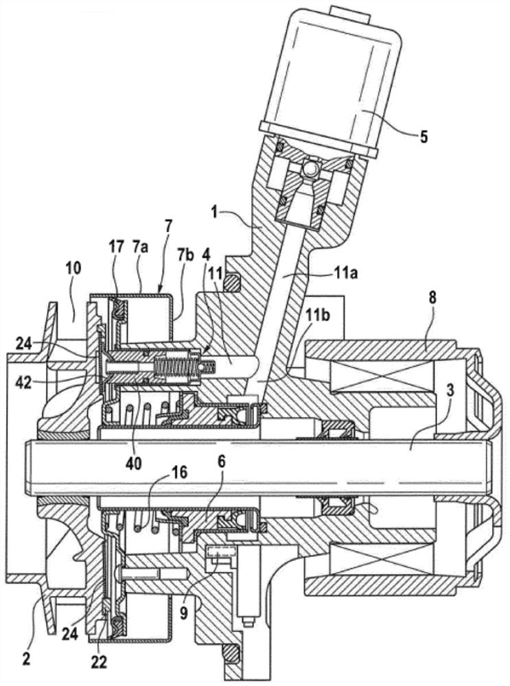 Controllable coolant pump with a filter disc, filter disc, and the production thereof