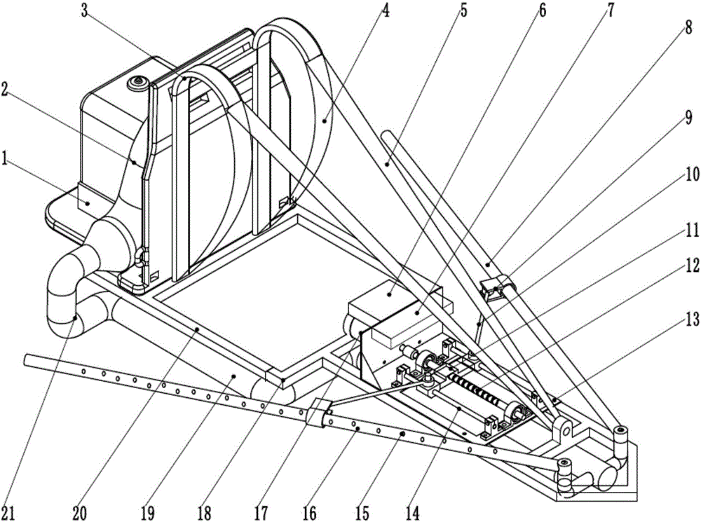 Knapsack hybrid rice seed production pollinating machine and pollinating method thereof